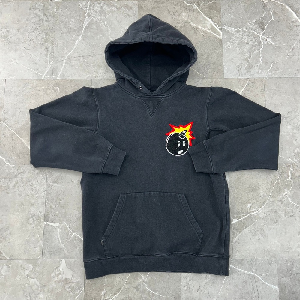 The Hundreds Adam Bomb Hoodie Mens Small Embroidered Pullover Sweatshirt Black